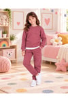 Çocuk & Bebek Unisex Bisiklet Yaka Şardonlu Kışlık Sweatshırt Kreş Eşofman Takımı 3-8 YAŞ