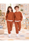 Çocuk & Bebek Unisex Bisiklet Yaka Şardonlu Kışlık Sweatshırt Kreş Eşofman Takımı 3-8 YAŞ