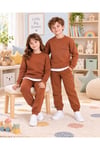 Çocuk & Bebek Unisex Bisiklet Yaka Şardonlu Kışlık Sweatshırt Kreş Eşofman Takımı 3-8 YAŞ