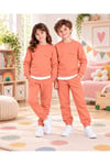 Çocuk & Bebek Unisex Bisiklet Yaka Şardonlu Kışlık Sweatshırt Kreş Eşofman Takımı 3-8 YAŞ