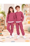 Çocuk & Bebek Unisex Bisiklet Yaka Şardonlu Kışlık Sweatshırt Kreş Eşofman Takımı 3-8 YAŞ