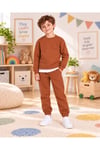Çocuk & Bebek Unisex Bisiklet Yaka Şardonlu Kışlık Sweatshırt Kreş Eşofman Takımı 3-8 YAŞ