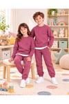Çocuk & Bebek Unisex Bisiklet Yaka Şardonlu Kışlık Sweatshırt Kreş Eşofman Takımı 3-8 YAŞ