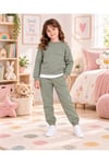 Çocuk & Bebek Unisex Bisiklet Yaka Şardonlu Kışlık Sweatshırt Kreş Eşofman Takımı 3-8 YAŞ
