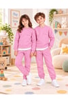 Çocuk & Bebek Unisex Bisiklet Yaka Şardonlu Kışlık Sweatshırt Kreş Eşofman Takımı 3-8 YAŞ