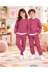 Çocuk & Bebek Unisex Bisiklet Yaka Şardonlu Kışlık Sweatshırt Kreş Eşofman Takımı 3-8 YAŞ
