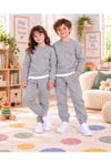 Çocuk & Bebek Unisex Bisiklet Yaka Şardonlu Kışlık Sweatshırt Kreş Eşofman Takımı 3-8 YAŞ