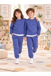 Çocuk & Bebek Unisex Bisiklet Yaka Şardonlu Kışlık Sweatshırt Kreş Eşofman Takımı 3-8 YAŞ