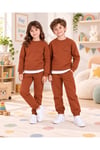 Çocuk & Bebek Unisex Bisiklet Yaka Şardonlu Kışlık Sweatshırt Kreş Eşofman Takımı 3-8 YAŞ
