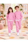 Çocuk & Bebek Unisex Bisiklet Yaka Şardonlu Kışlık Sweatshırt Kreş Eşofman Takımı 3-8 YAŞ