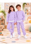 Çocuk & Bebek Unisex Bisiklet Yaka Şardonlu Kışlık Sweatshırt Kreş Eşofman Takımı 3-8 YAŞ