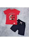 Compact süprem t-shirt Beyzbol Desen Keten Şort 2-5 Yaş