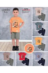 Compact süprem t-shirt Beyzbol Desen Keten Şort 2-5 Yaş