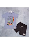 Compact süprem t-shirt bisiklet desen keten şort bebek