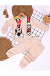 Erkek Çocuk Baskılı İki İplik Bisiklet Yaka 2li Sweatshirt Eşofman Takımı 2-5 Yaş