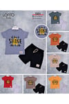 Lorio Compact süprem t-shirt yıldız baskı keten şort bebek