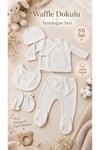 LORİO Unisex Hastane Çıkışı %100 Pamuklu Çıtçıtlı Yeni Doğan 5 Li Set