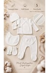 LORİO Unisex Hastane Çıkışı %100 Pamuklu Çıtçıtlı Yeni Doğan 5 Li Set