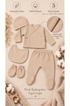 LORİO Unisex Yenidoğan Hastane Çıkışı 5’li Set %100 Pamuk Çıtçıtlı Waffle Bebek Takımı