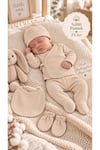 LORİO Unisex Yenidoğan Hastane Çıkışı 5’li Set %100 Pamuk Çıtçıtlı Waffle Bebek Takımı