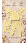 LORİO Unisex Yenidoğan Hastane Çıkışı 5’li Set %100 Pamuk Çıtçıtlı Waffle Bebek Takımı