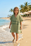 Unisex Kız-Erkek Çocuk Müslin kumaş Happy Baskılı Pareo