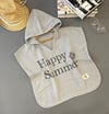 Unisex Kız-Erkek Çocuk Müslin kumaş Happy Baskılı Pareo