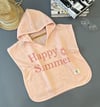Unisex Kız-Erkek Çocuk Müslin kumaş Happy Baskılı Pareo