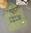 Unisex Kız-Erkek Çocuk Müslin kumaş Happy Baskılı Pareo