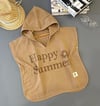 Unisex Kız-Erkek Çocuk Müslin kumaş Happy Baskılı Pareo