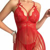 Kırmızı Püsküllü Babydoll Set