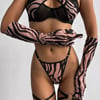Zebra Pembe Eldivenli Set