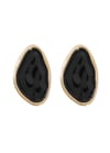SİYAH OVAL KÜPE