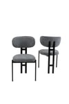 2' li Mutfak Sandalyesi Salon Sandalyesi Plas Model-Siyah
