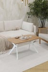 55x90 Ceviz-Krem Orta Sehpa Oturma Odası Sehpa-Salon Sehpa Zen Model