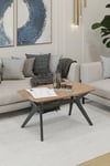 55x90 Ceviz-Siyah Orta Sehpa Oturma Odası Sehpa-Salon Sehpa Zen Model