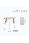 55x90 Traverten-Ceviz Orta Sehpa Oturma Odası Sehpa-Salon Sehpa Zen Model