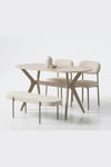 70x120 Mutfak Masa Takımı 2 Sandalye 1 Bench Yıldız Model