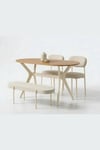70x120 Mutfak Masa Takımı 2 Sandalye 1 Bench Yıldız Model
