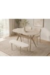 70x120 Mutfak Masa Takımı 2 Sandalye 1 Bench Yıldız Model