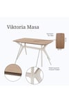 80 x 140 Mutfak Masası(Sadece Masa) Ceviz-Krem MDF Salon ve Mutfak Masası Viktoria Model