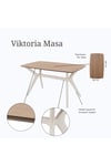 80 x 140 Mutfak Masası(Sadece Masa) Ceviz-Krem MDF Salon ve Mutfak Masası Viktoria Model