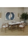 80 x 140 Mutfak Masası(Sadece Masa) Marmo Beyaz-Ceviz MDF Salon ve Mutfak Masası Viktoria Model