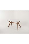 80 x 140 Mutfak Masası(Sadece Masa) Marmo Beyaz-Ceviz MDF Salon ve Mutfak Masası Viktoria Model