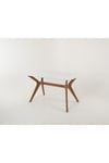 80 x 140 Mutfak Masası(Sadece Masa) Marmo Beyaz-Ceviz MDF Salon ve Mutfak Masası Viktoria Model