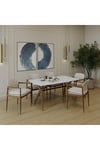 80 x 140 Mutfak Masası(Sadece Masa) Marmo Beyaz-Ceviz MDF Salon ve Mutfak Masası Viktoria Model