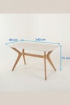 80 x 140 Mutfak Masası(Sadece Masa) Traverten-Ceviz MDF Salon ve Mutfak Masası Viktoria Model (Masa)