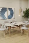 80 x 140 Mutfak Masası(Sadece Masa) Traverten-Ceviz MDF Salon ve Mutfak Masası Viktoria Model (Masa)