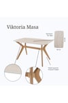80 x 140 Mutfak Masası(Sadece Masa) Traverten-Ceviz MDF Salon ve Mutfak Masası Viktoria Model (Masa)