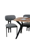 80X120 MDF Mutfak Masası (Sadece Masa) Salon Masası Balkon Masası Viktoria Serisi-Ceviz/Siyah